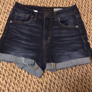 Dark high waisted shorts